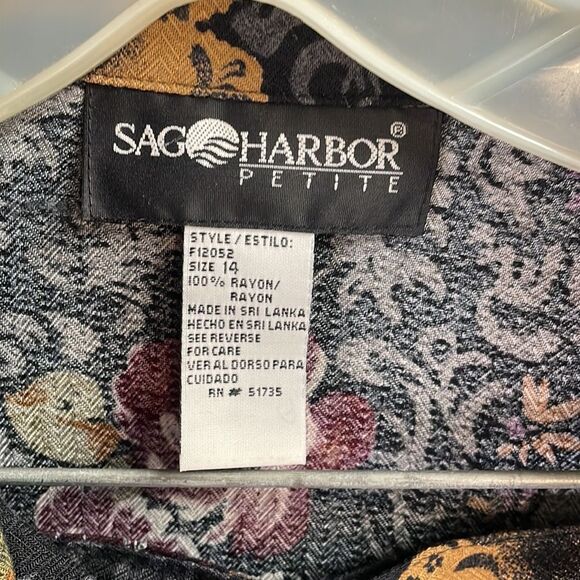 SAG HARBOR  Women’s Petite Skirt Set Size 14P Floral Boho Mature - Picture 8 of 8